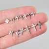 1PC 316L Steel Zircon Corss Cz Barbell Earrings Corss Helix Ear Cartilage Tragus Daith Piercing Body Jewelry 20G - Image 4