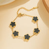 Five-Leaf Flower Stainless Steel Bracelet with Adjustable Design - Image 9