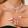 Silver Color Pearl Crystal Bridal Jewelry Sets Wave Shape Choker Necklace Earrings Sets for Women Wedding Jewelry Sets - Image 2