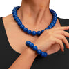 Two-Piece Acrylic Bead Necklace and Bracelet Set with Geometric Shapes - Image 2