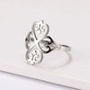 Geometric Filigree Flower Rings for Women Stainless Steel Vintage Four-leaf Clover Ring Birthday Jewelry Gift - Image 1