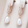 Unique Geometric Pearl Drop Earrings for Women Rose Gold Silver Color Mix Boho Ethnic Wedding Jewelry - Image 1