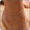 Gold/Silver Ankle Bracelets for Women, Gold Anklets for Women Beads Anklets Set Layered Anklet Gold Jewelry Gift - Image 2