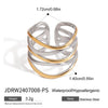Stainless Steel Jewelry Minimalist Metal Golden Pvd Plated Opening Ring for Women Pour Party Gift - Image 8