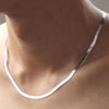 Silver Gold Color 4mm Flat Chain Necklace For Women Jewelry Wedding Gift Choker Clavicle - Image 8