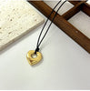 Jewelry Heart Necklace Black Wax Rope Charm Irregular Metal Pendant Necklaces Clavicle Chain for Couple Birthday Gift - Image 12
