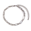 Silver Color Paper Clip Splicing Rough Round Chain Bowtie Rhombus Geometric Minimalist Love Bracelet - Image 16