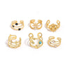 Bohemian Stainless Steel Plated Gold Rings Sets Crystal Star Moon Flower Butterfly Constellation Knuckle Finger Ring for Women - Image 5