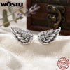 Silver Hip Hop Vintage Couples Creative Angel Wings Stud Earrings Women Punk CZ Studs Birthday Jewelry Gift - Image 4