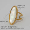 Shell Stainless Steel Gold Plated Adjustable Opening Rings for Women Engagement Party Gift Temperament Jewelry - Image 9