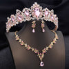 Bridal 3 Pcs Wedding Crown Jewelry Sets Tiaras and Necklace Earrings Set Party Prom Bride Dress Costume Accessories - Image 12