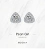Modian 925 Sterling Silver Luxury Triangle Stud Earrings for Women Sparkling Clear Cz Ear Studs Fine Elegant Weddings Jewelry