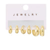 3Pairs Set Stainless Steel Crystal Oval Huggie Hoop Earrings for Women Gold Plated Dangle Hoop Earring Punk Jewelry - Image 6