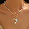 Sea Life Charm Beaded Choker Necklace with Multicolor Rice Beads - Image 2