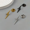Simple Lightning Shape Brooch Pin for Men Women Unisex Stainless Steel Metal Brooches Jewelry Accessories - Image 1