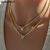 316L Stainless Steel Sparkling Zirconia Necklace For Women Neck Chain Collar Jewelry - Image 1