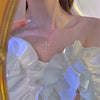 Elegant Crystal Cross Pendant Necklace Silver Color Star Ladies Necklace Party Jewelry Women Gift - Image 3