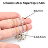 Stainless Steel Paperclip Chain Necklace with 2.5 x 6.5 mm or 4 x 12 mm Links - Image 2