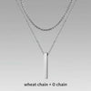 Mens Vertical Bar Necklaces,Stacking Stainless Steel Geometric Pendant with Wheat Rope Cuban Chain,Male Jewelry Gift - Image 14