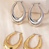 Women's Hoop Earrings with a Smooth Surface and Welded Design, Simple Hoop Earrings Suitable for Daily Wear and Parties - Image 5
