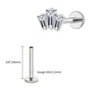 Titanium 16G Triple Baguette CZ Crown Monroe Labret Stud Cartilage Helix Conch Stud Earlobe Piercing - Image 18