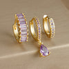 3PCS Colorful Cubic Zirconia Stainless Steel Hoop Earrings Set for Women Pendant Water Drop Earring Cartilage Piercing Jewelry - Image 15