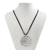 Simple Hollow Out Metal Spiral Pendant Necklace for Women Punk Black Leather Wax Thread Rope Choker Necklace Party - Image 6