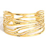 Irregular Hollow Geometric Chunky Bracelet for Women Simple Hammered Stainless Steel Gold Plated Cuff Bangle Jewelry Gift - Image 8