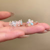 Silver Open Finger Ring Golden Enamel Donut Dazzling Geometric Punk For Women Jewelry Gift - Image 41