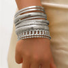 10pcs/set Metal Bangles Set For Women Heavy Punk Styles Hiphop Textured Bracelets Jewelry Accessories - Image 2