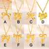 Romantic Bowknot Necklace for Women Stainless Steel Pendant Jewelry Kpop Wedding Korean Bow Choker Neck Chain Gift - Image 4