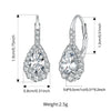 Pear-Cut Hoop Earrings Silver Lab Earrings Women Twinkling Engagement Gift - Image 7