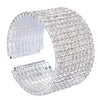Wedding Bridal Jewelry 1-10 Row Cuff CZ Rhinestone Crystal Stretch Strand Bracelet Bangle - Image 6