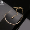 Orsa Jewels Gold Plated Paperclip Chains Tennis Bracelet For Women Silver Handmade Bracelets Jewelry - Image 3