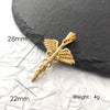 Gold Plated Stainless Steel Angel Wing Serpent Necklace Greek Caduceus Pendant, Doctor/Nurse Charm Jewelry - Image 3