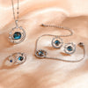 5pcs Blue Space Planet Moon Zircon Jewelry Set Sliver Gold Color Stainless Steel Bracelet Necklace Ring Earrings Gift - Image 8