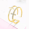 Silver Double Layer Water Drop Ring For Women Square Zircon Adjustable Index Finger Jewelry Party Gift - Image 10