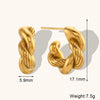 Twisted Chunky Round Hoop Earrings For Woman De Acero Inoxidable - Image 6