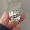 Silver Rings For Women Geometric Jewelry Finger Adjustable Retro Strip Ring For Party Birthday Gift - Image 1