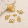 5pcs Stainless Steel Gold Plated Seashell Turtle Conch Double Hole Charms Jewelry Connector For Bracelet Necklace Making Pendant - Image 4