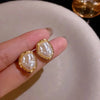 Korean Irregular Baroque Bimitation Pearl Round Stud Earring for Women Gold Color Earring Jewelry Simple Valentine's Day Gift - Image 11