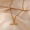 Stainless Steel Gold Plated Minimalist Design T Bar Pendant Necklace For Woman Girl's Ladies Gold Jewelry - Image 6