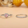 Clear Pink Zircon Heart Engagement Ring for Women Charm Shiny CZ Wedding Ring Jewelry Gift - Image 8