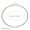316L Stainless Concise Steel Black Glass Stone Necklace Bracelet Suit For Womens TrendNon-fading jewelry Set - Image 2