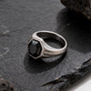 Hexagon Black Zircon Ring for Men, Gray Stainless Steel Geometric Band, Punk Statement Rings Jewelry for Wedding Party Gift - Image 6
