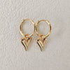 Punk Peach Heart Pendant Earrings for Women Silver Color Simple Geometric Circular Ear Buckle Jewelry Gift - Image 10