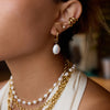 Irregular Freshwater Pearl Drop Hoop Earrings Stainless Steel Ears Jewelry Elegant Daily Drop Earrings - Image 6