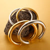 Stainless Steel Gold Color Thick Tube Open Bangle For Women Girl Hiphop Cuff Bracelet Jewelry - Image 1