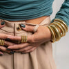 Gold Plated Stainless Steel Elastic Bracelet for Women Personality Hiphop Punk Cuff Party Jewelry - Image 2