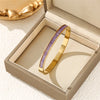 Geometric Zircon Cuff Bracelet For Women Golden Plated Open Bangle Party Wedding Jewelry Gifts - Image 21